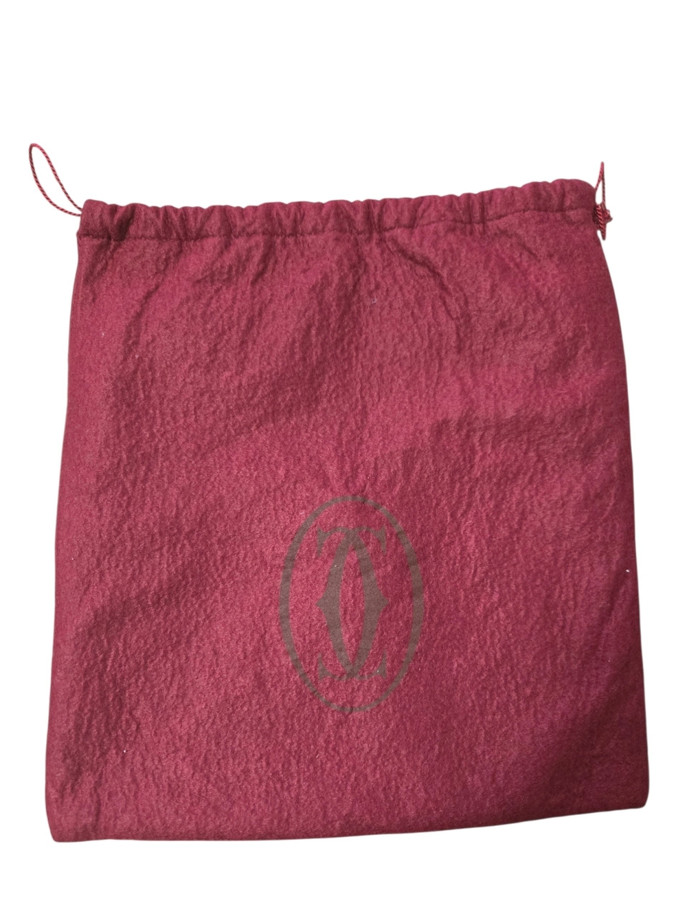 Cartier Drawstring Dust Bag in Deep Berry Red